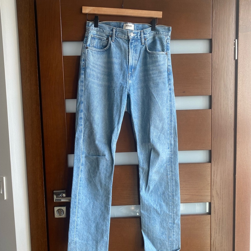 Agolde Sky Blue Straight Leg Jeans